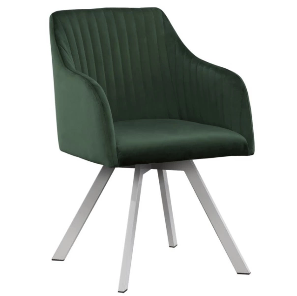 Green Chair With Silver Legs
